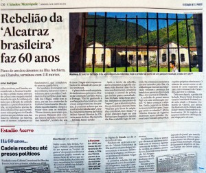 「ブラジル版アルカトラズ島の反乱から６０年」と報じる２０１２年６月２４日付エスタード紙