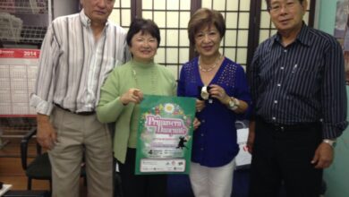 来社した松尾、上辻、矢島、星野４氏