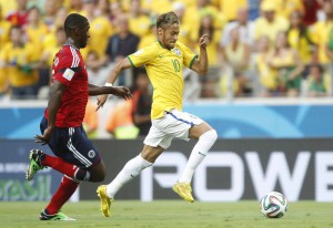 14年７月４日のコロンビア戦で活躍するネイマール選手（Foto: Rafael Ribeiro/CBF）