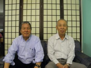 来社した尾西会長と喜多山さん