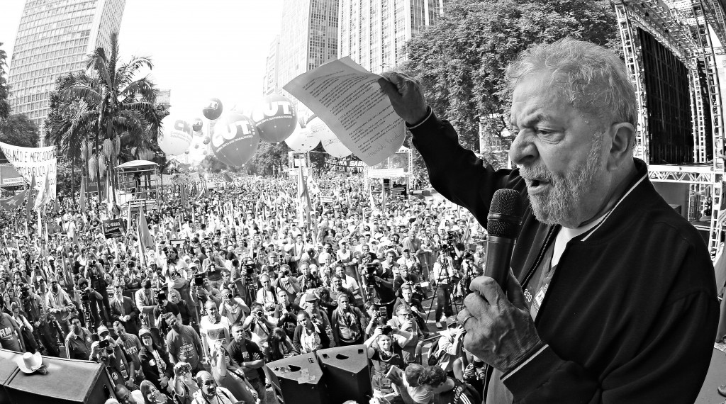 中央労組のメーデーの集会でのルーラ前大統領（Ricardo Stuckert/Instituto Lula）