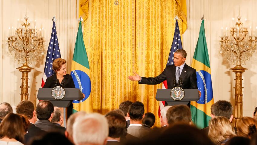 ６月３０日のジウマ大統領とオバマ大統領（Roberto Stuckert Filho/PR）