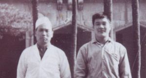 日本に残ったもう一人の息子・作治郎さん（左）。「ブラジル在住の親族に面影が似ているかも」と市川さん