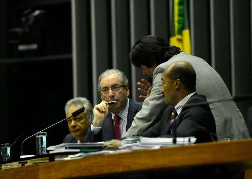 １５日のクーニャ下院議長（Wilson Dias/Agência Brasil）
