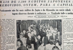 強制退去の様子を報じる『A Tribuna』（サントス）1943年７月10日付け（ＡＥＳＰ）