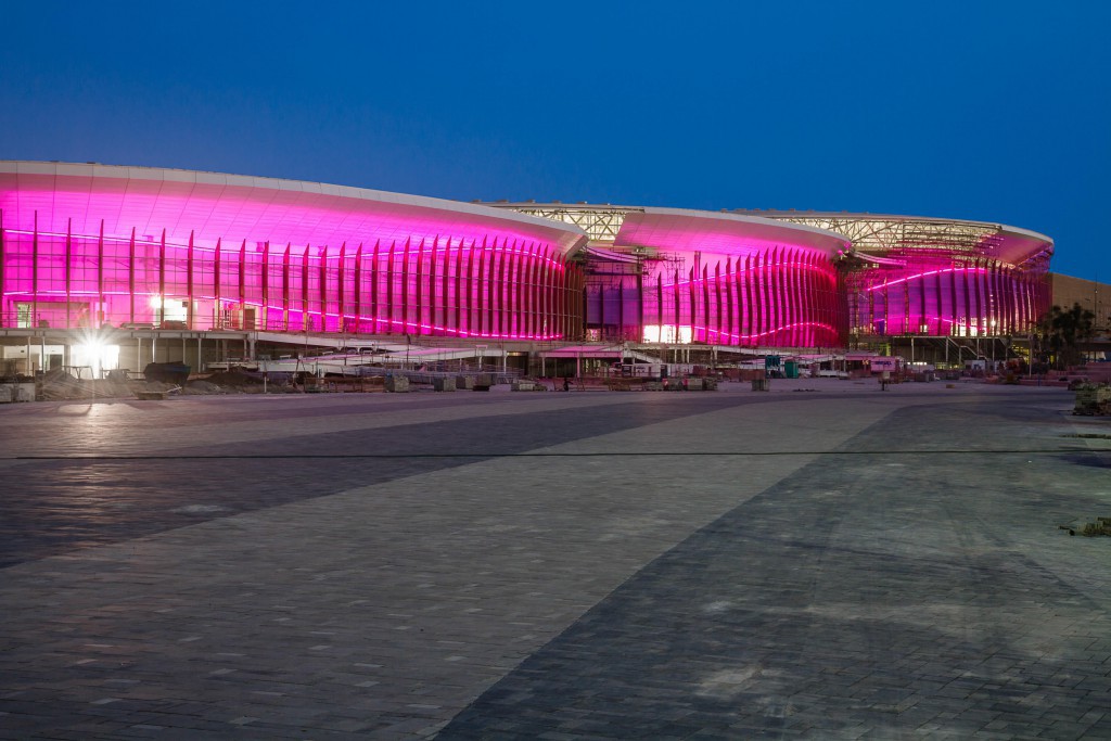 ピンク色に光るオリンピック・パーク（Dhani Borges/PCRJ）