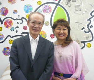 北川郎久さんとブラジル日本アマチュア歌謡連盟の北川好美会長