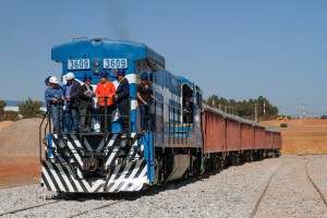 南北縦断鉄道のトカンチンスとゴイアス間の建設現場の様子（２０１４年８月１２日、Foto: Ichiro Guerra/Dilma 13）