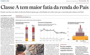 計算方式の変更により、富裕層Ａが最大の所得配分を受けていることが明らかになったと報じる１７日付エスタード紙