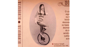 自転車演技を披露していた時代の玉置ヴェロニカさん（ＣＭＣの展示より）