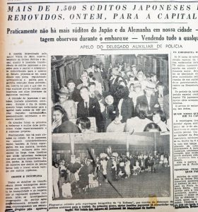 日本移民らのサントス強制立退きを報じるトリブナ・デ・サントス紙１９４３年７月１０日付