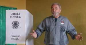 ２日の投票所でのルーラ元大統領（Ricardo Stuckert/Instituto Lula）
