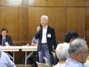 県連代表者会議で嘆願書提出を訴える長崎県人会川添会長