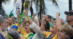 リオでのＬＪを擁護するデモの様子（Tomaz Silva/Agência Brasil）