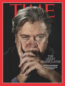 バノンを「MANIPULATOR」（トランプ大統領の操縦者）と呼んだ雑誌『TIME』の表紙