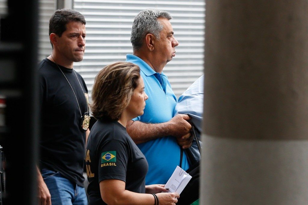 ２１日、再び逮捕されたピシアーニ氏（Tomaz Silva/Agência Brasil）