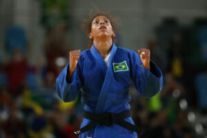 リオ五輪で金メダルを決めた際のラファエラ・シウヴァ（Roberto Castro/Brasil2016）