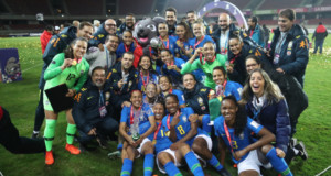 女子サッカー南米選手権で全勝優勝を達成したブラジル代表（Lucas Figueiredo/CBF）