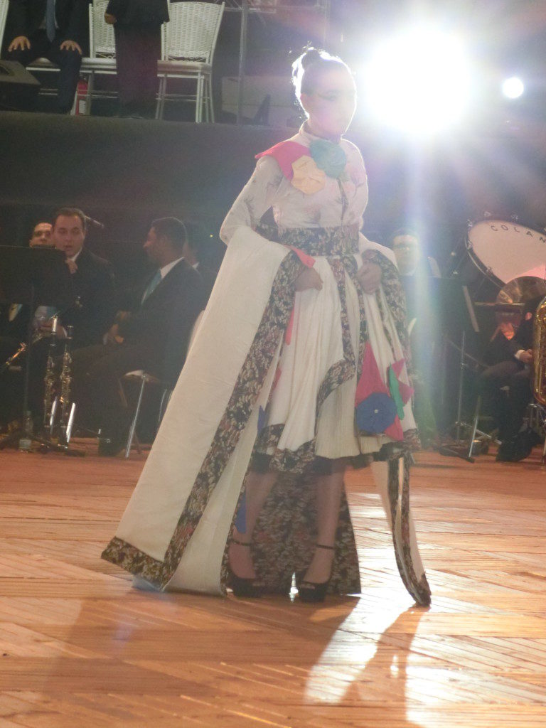 式典開始前のアリーナでは、パラナ州立マリンガ中央大学の学生らによる「ブラジル・ファッションに於ける日本文化の影響」と題したファッションショーが繰り広げられ、２２人のモデルがウォーキングで会場を魅了した。袴や着物、日本の生物多様性や錦鯉、折り紙など日本の伝統を取り入れつつも、斬新なデザインに注目が集まった