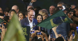 ４日の党大会でのアウキミン氏（José Cruz/Agencia Brasil）