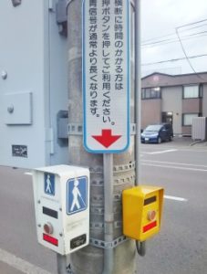 日本にはこのような高齢者向けの横断歩道のボタンがある（参考写真）