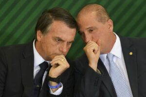 ボルソナロ大統領（左）と、ロレンゾーニ官房長官（Marcelo Camargo/Ag. Brasil）