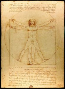 レオナルド・ダ・ビンチの人体図（Leonardo da Vinci [Public domain]）