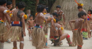 伝統舞踊を披露するクイクロ族