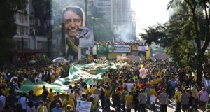 パウリスタ大通りでのデモの様子（Rovena Rosa/Agencia Brasil）
