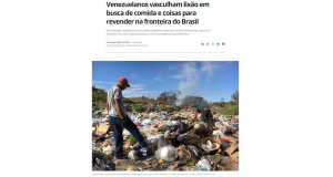 ゴミ捨て場をあさるベネズエラ人（２日付Ｇ１サイトの記事の一部）