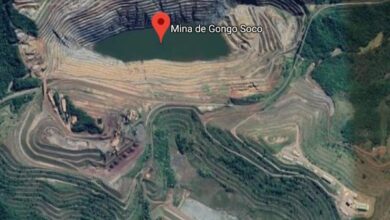 ゴンゴ・ソコ鉱山とスル・スペリオル鉱滓ダムの位置関係を示す模型（Vale/Divulgação）
