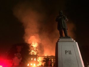 ブラジル皇帝の邸宅だった建物であるブラジル国立博物館は、１８年９月２日に発生した火災で９割が燃えてしまった（Felipe Milanez）