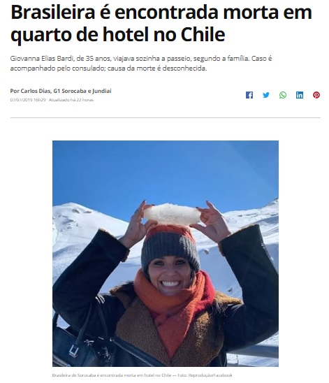 チリ訪問中のブラジル人女性死亡 ホテルの自室で遺体で発見 ブラジル知るならニッケイ新聞web