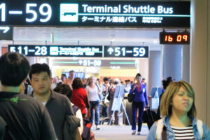 成田国際空港の搭乗ゲートの様子