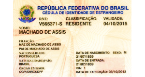 外国人身分証明書（ＣＲＮＭ）の参考写真（ブラジル外務省サイトより）